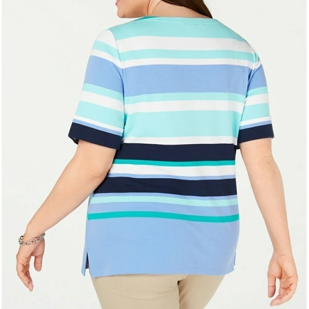 KAREN SCOTT PLUS SIZE 2X BEACH‎ TOP SUMMER … - Picture 4 of 4